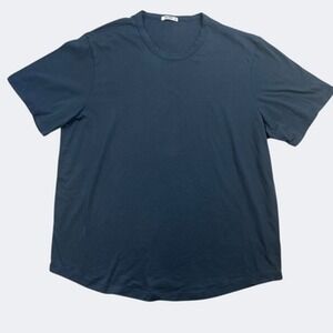 Buck Mason Shirt Mens 2XL Blue Solid Supima Cotton Crewneck Tee Made USA